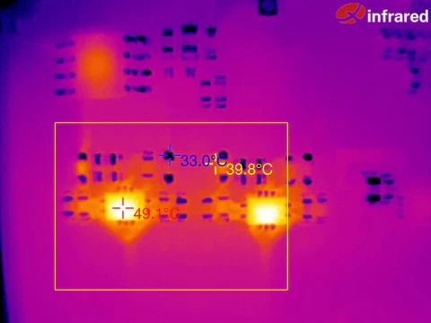 Hot spots on a failing PCB